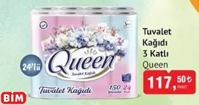 QUEEN TUVALET KAĞIDI 3 KATLI QUEEN TUVALET KAĞIDI 3 KATLI
